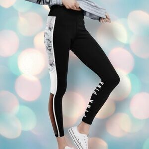 Victoria’s Secret PINK Women’s Black Marble Mesh Athletic Workout Leggings M